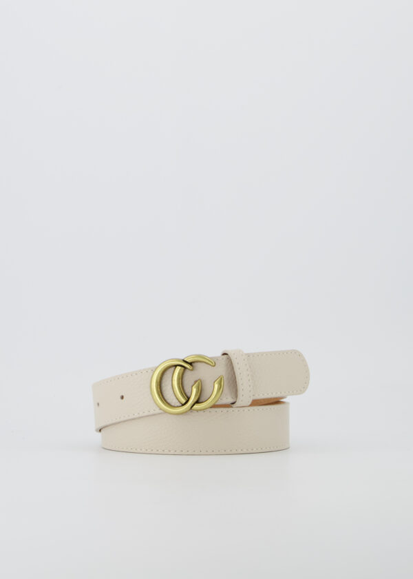 Cecile riem beige (voorkant opgerold)