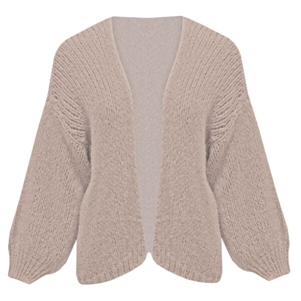 Grof gebreide vest taupe