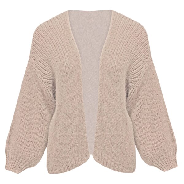 Grof gebreide vest beige