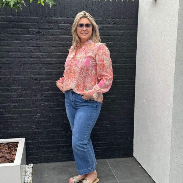 roze blouse met print