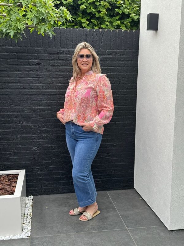 roze blouse met print