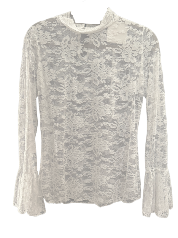 Top Lace Uitlopende Mouw Wit Boebou