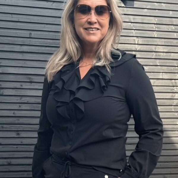 Travelstof blouse met roezel Triple Nine