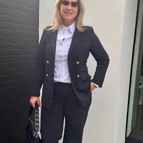 Triple nine travelstof blazer met gouden knopen