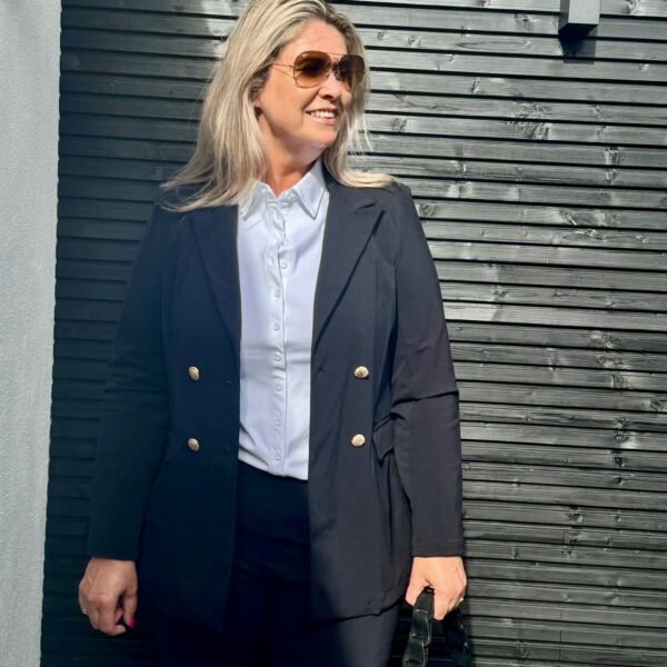 Triple nine travelstof blazer zwart