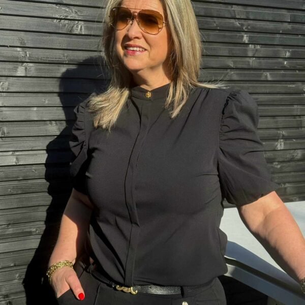 Blouse Travelstof Korte Mouw Triple Nine (BLS 5906)