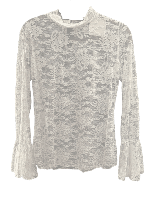 Top Lace Uitlopende Mouw Wit Boebou