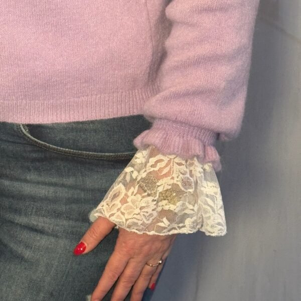 Top Lace Uitlopende Mouw Wit merk Boebou