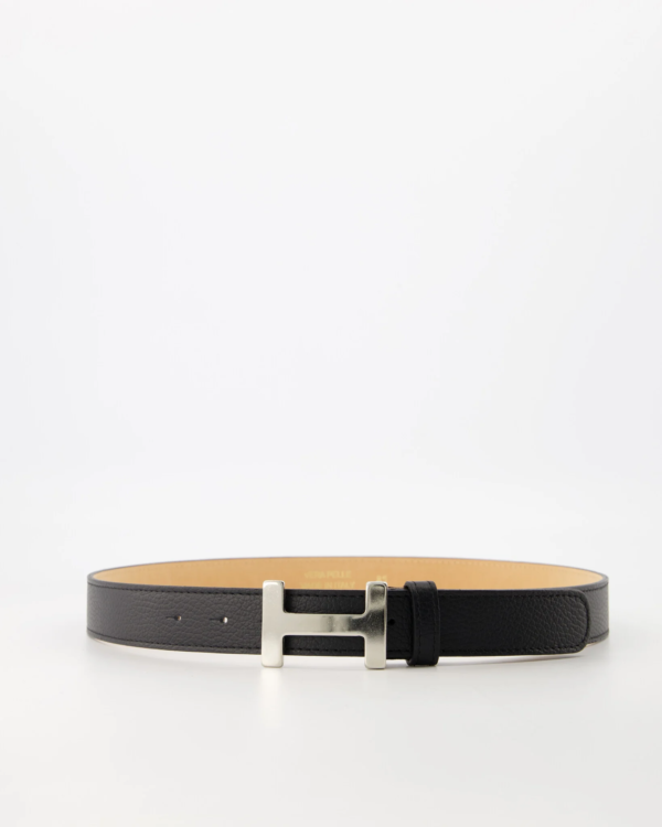 Riem Hera Zwart zilveren gesp