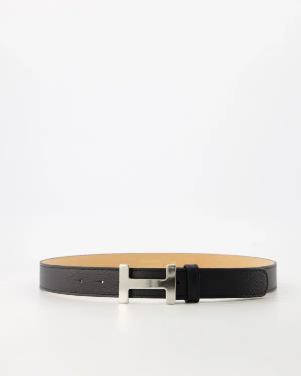 Riem Hera Zwart zilveren gesp