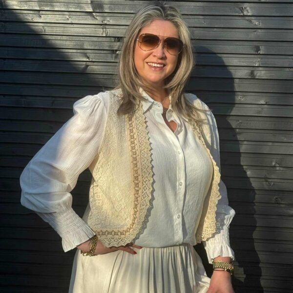 Boho gilet beige Gemma Ricceri
