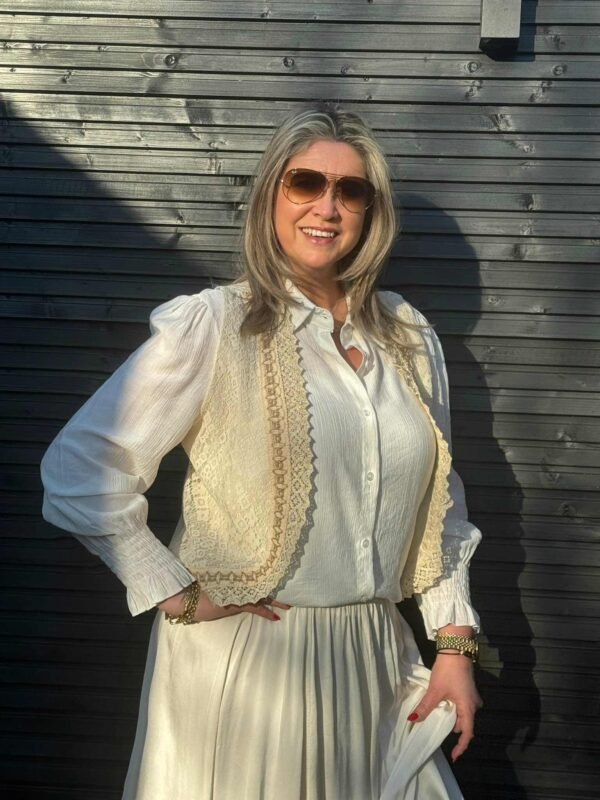 Boho gilet beige Gemma Ricceri
