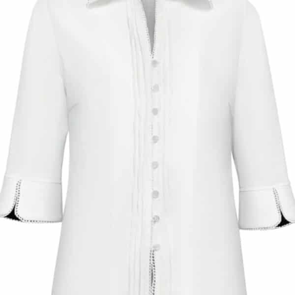 Stijlvolle Triple Nine blouse met driekwart mouwen in het wit (BLS 5904)