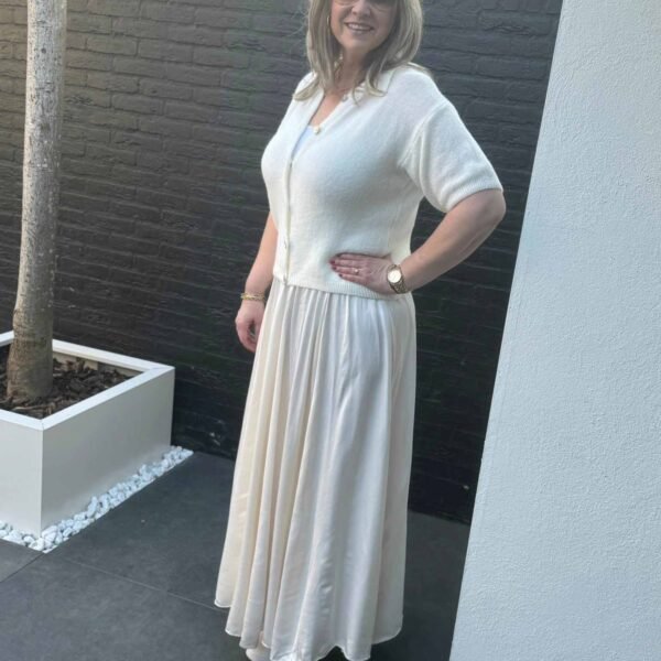 Zijde maxi rok beige - ecru Boebou