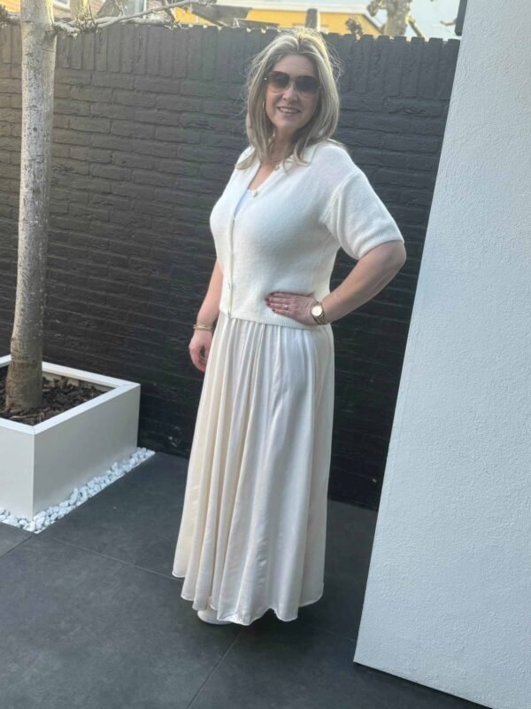 Zijde maxi rok beige - ecru Boebou