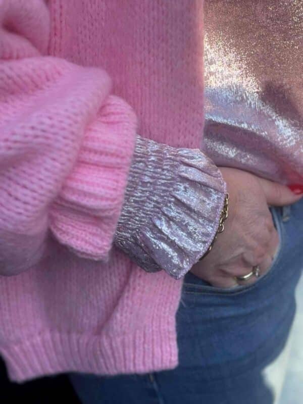 roezels roze vest en blouse Gemma Ricceri