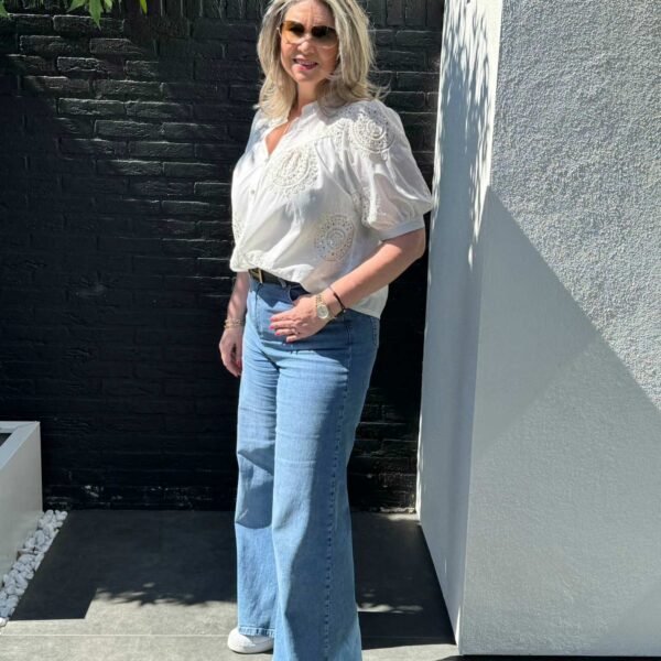 Broderie Blouse met Pailletten van Gemma Ricceri