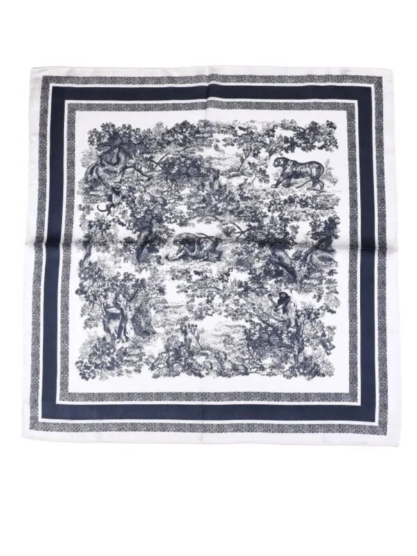 Sjaal Blauw-Wit met Print – Tijdloos & Fris