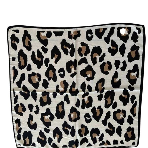Sjaal Zwart-Wit-Camel met Leopard Print