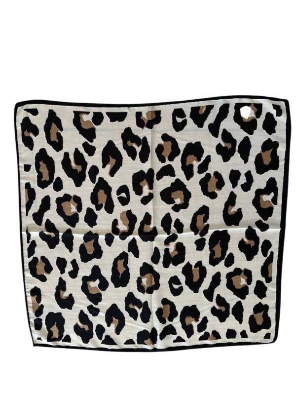 Sjaal Zwart-Wit-Camel met Leopard Print