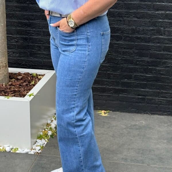 Wide leg jeans met opgestikte zakken – Gemma Ricceri