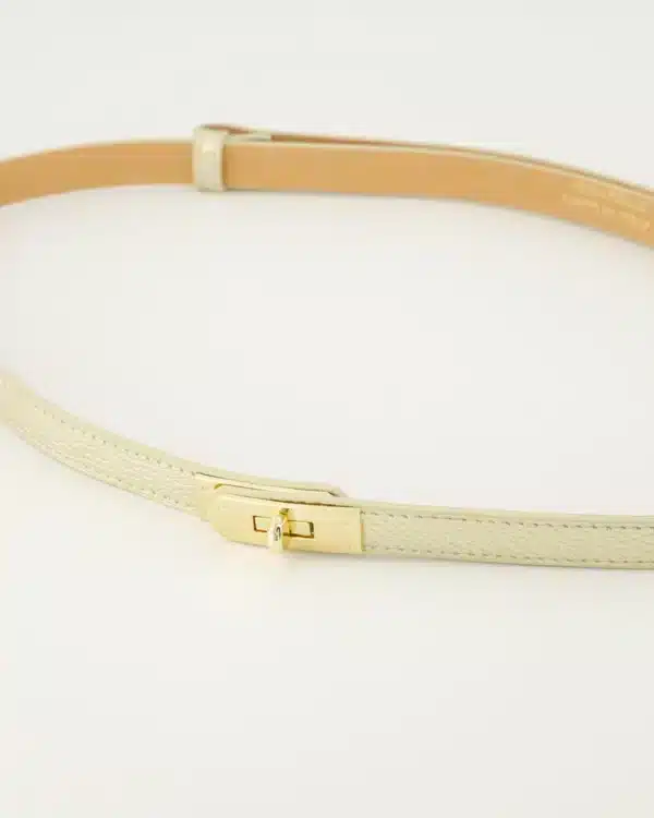 Leren wikkelriem Beige
