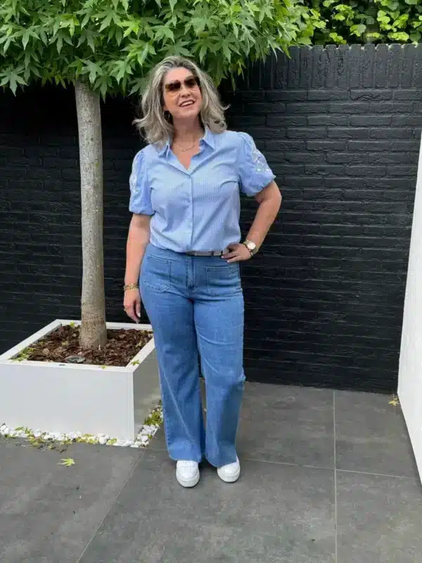 Wide leg jeans met opgestikte zakken – Gemma Ricceri