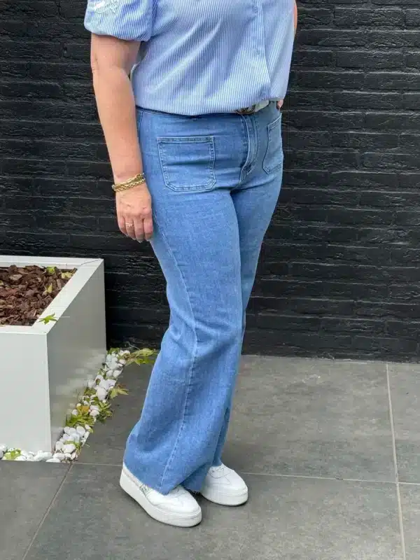 Wide leg jeans met opgestikte zakken – Gemma Ricceri