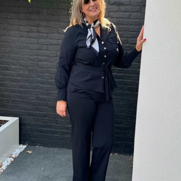 Triple Nine Blouse cargo pockets and belt 5926