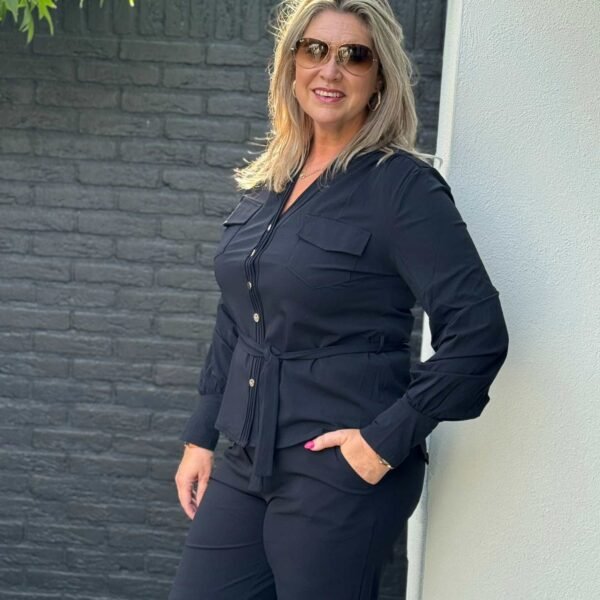 Triple Nine Blouse cargo pockets and belt 5926