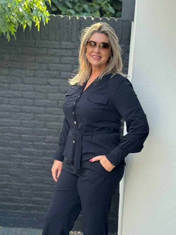 Triple Nine Blouse cargo pockets and belt 5926