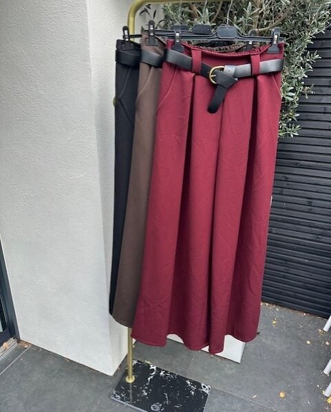 Palazzo Wide Leg Pantalon Bordeaux