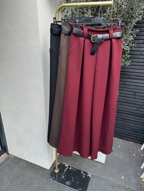 Palazzo Wide Leg Pantalon Bordeaux