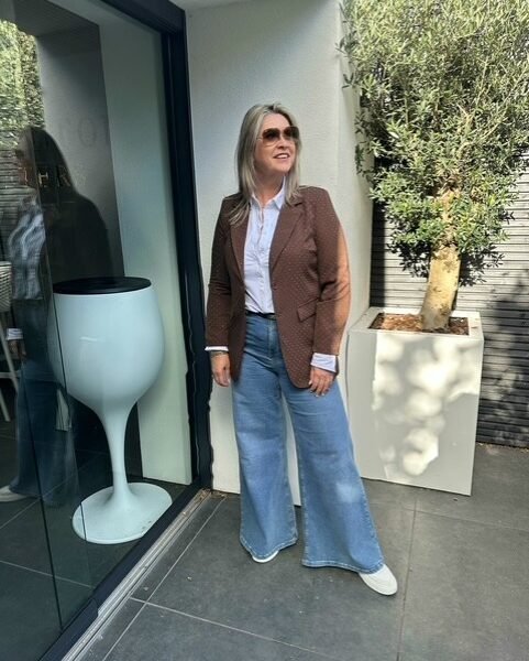 blazer strass steentjes donkerbruin Blazer strass steentjes donkerbruin