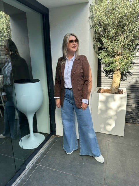 Blazer strass steentjes donkerbruin