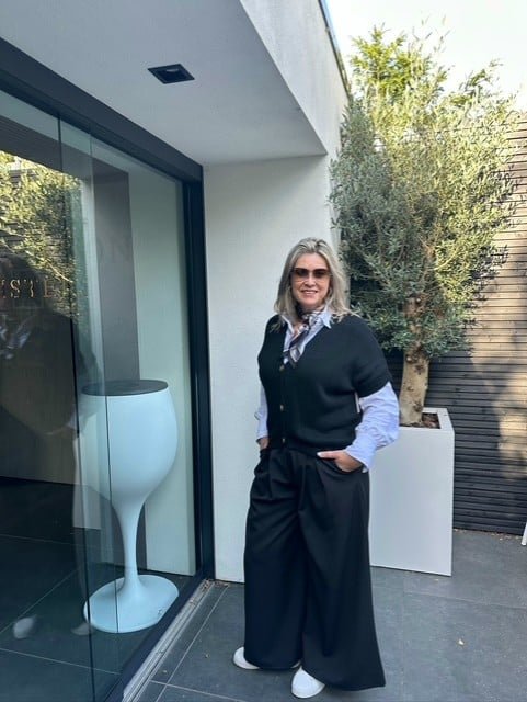 Palazzo Wide Leg Pantalon Zwart