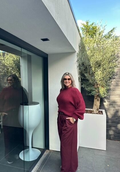 Biba gebreide trui bordeaux Biba gebreide trui bordeaux