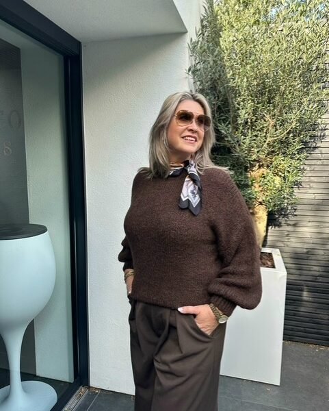 palazzo wide leg pantalon donkerbruin