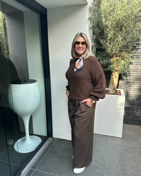 Gebreide trui donkerbruin