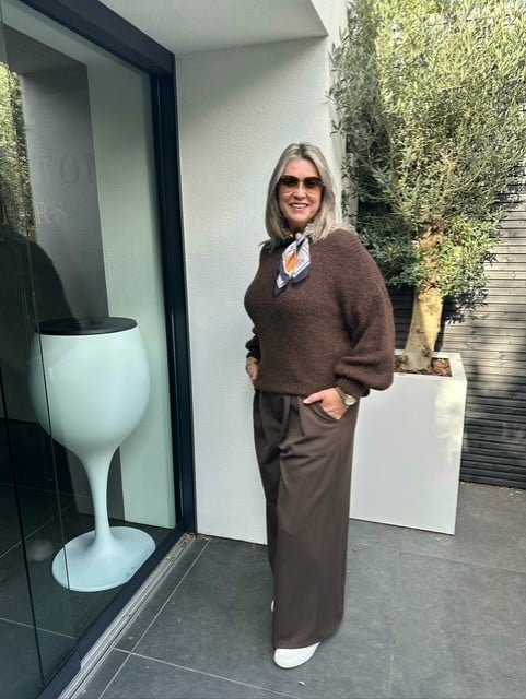 Gebreide trui donkerbruin