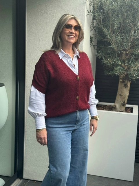 Gebreid gilet bordeaux