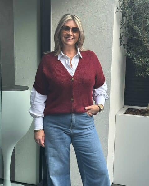 gilet bordeaux 3 Gebreid Gilet Bordeaux