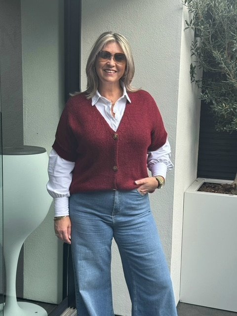 gilet bordeaux 3 Gebreid Gilet Bordeaux