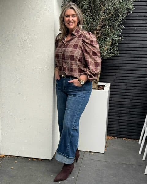 Ruiten blouse met strassteentjes Vera Jo