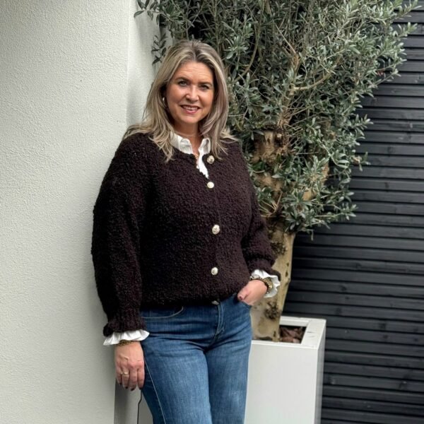 Donkerbuin vest van Gemma Ricceri one size