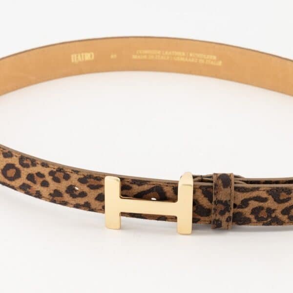 Riem Hera Luipaard print gouden gesp