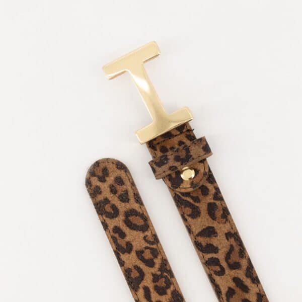 Riem Hera Luipaard print gouden gesp