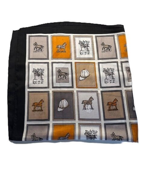 Sjaal Luxe Print Zwart Wit Oranje