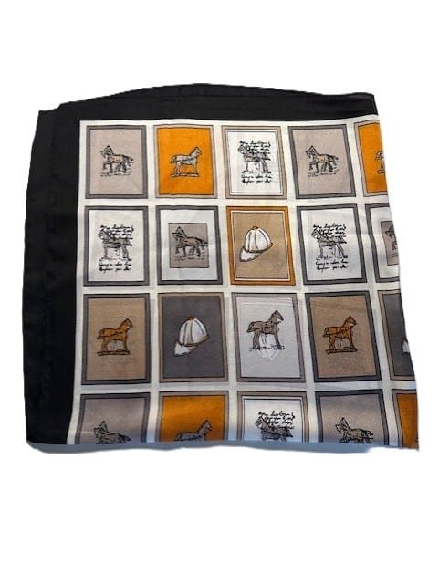 Sjaal Luxe Print Zwart Wit Oranje