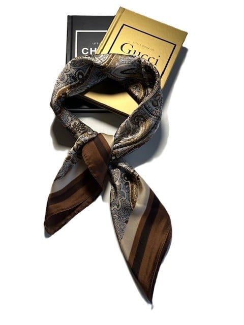 Sjaal Paisley Print Bruin-Beige